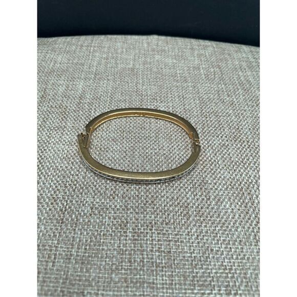 Vintage Swan Swarovski Crystal Rhinestone Hinged Bangle Bracelet Signed READ - Picture 3 of 9